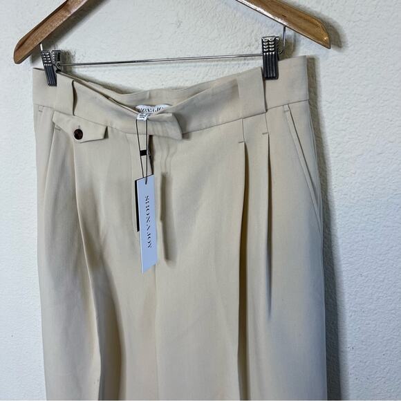 NWT Shona Joy Irena High Waisted Tailored Pant Bone Womens Size 10 - Picture 7 of 12